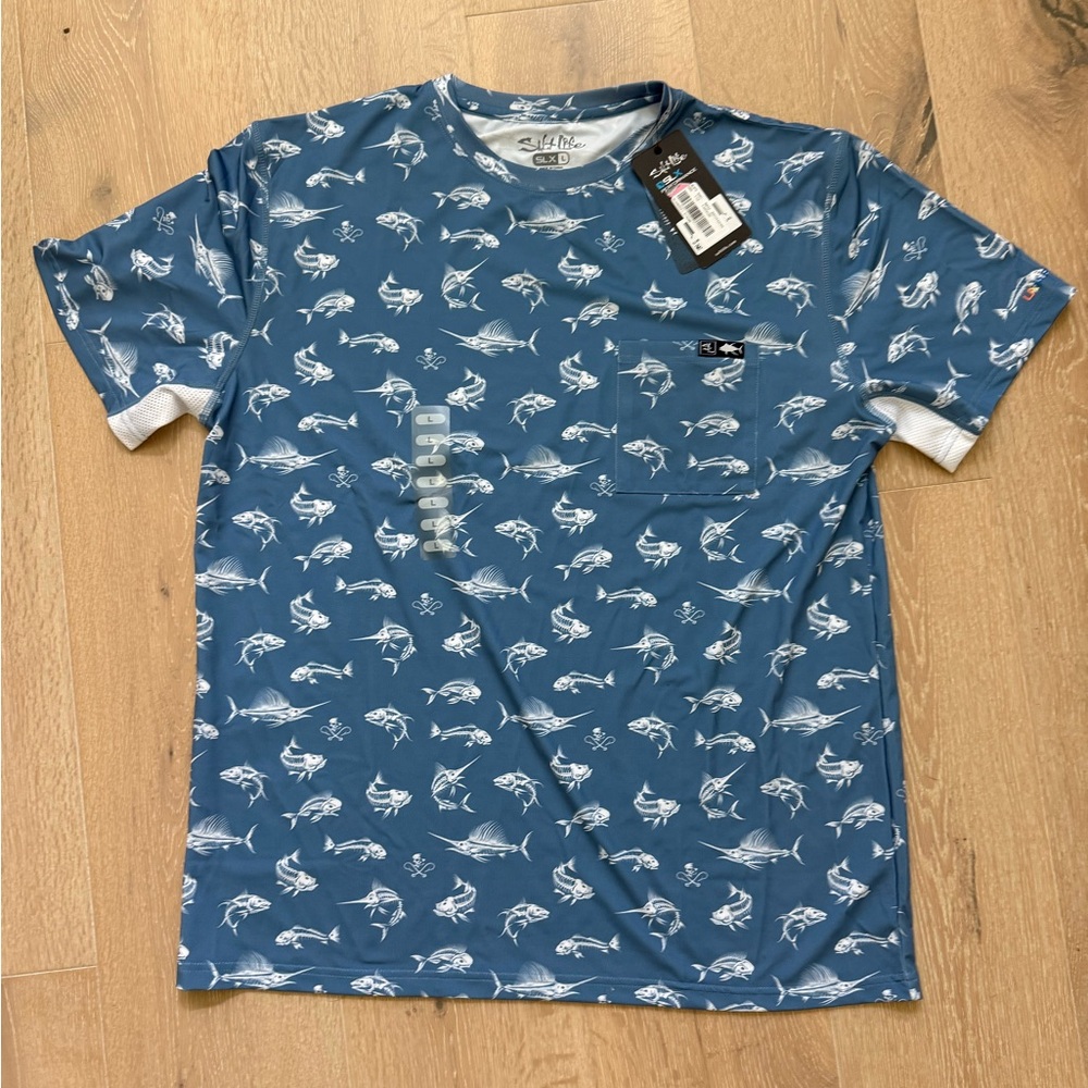 Salt Life LRG Blue Fish Skeleton Tee